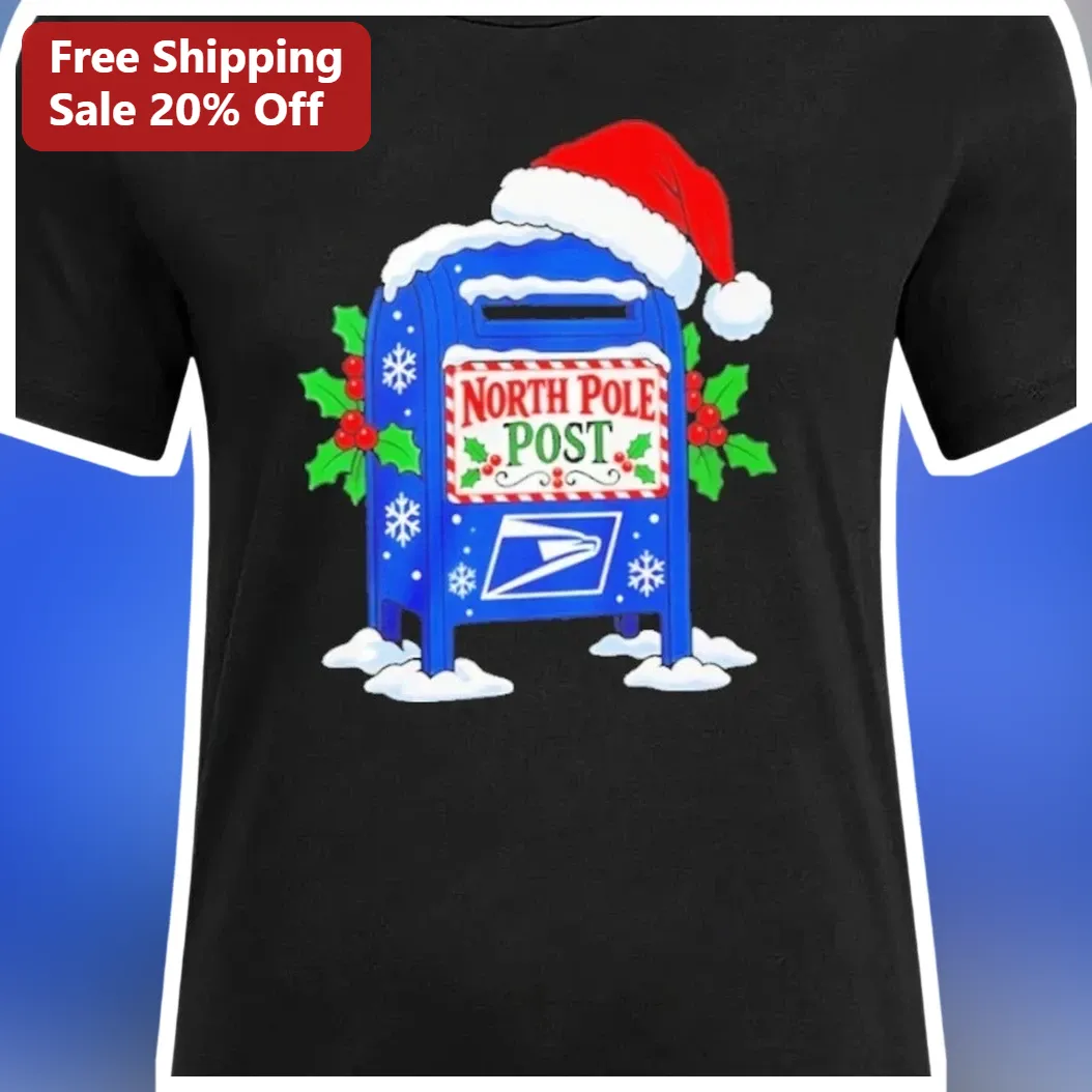 North Pole Post Christmas Mail Carrier Graphic Tee for Posta — Los Angeles North Pole Post Christmas Mail Carrier Graphic Tee for Postal Workers Holiday Gift available at our Los Angeles warehouse