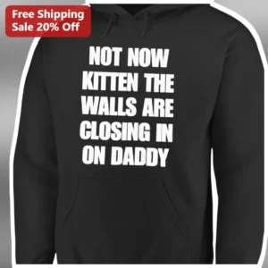 Not Now Kitten The Walls Are Closing In On Daddy Hoodie Funny Cat Dad Meme Gift available at our Los Angeles warehouse