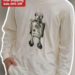 Nr. Retro Tin Robot Long Sleeve Shirt Vintage Sci-Fi Steampunk Gift available at our Los Angeles warehouse