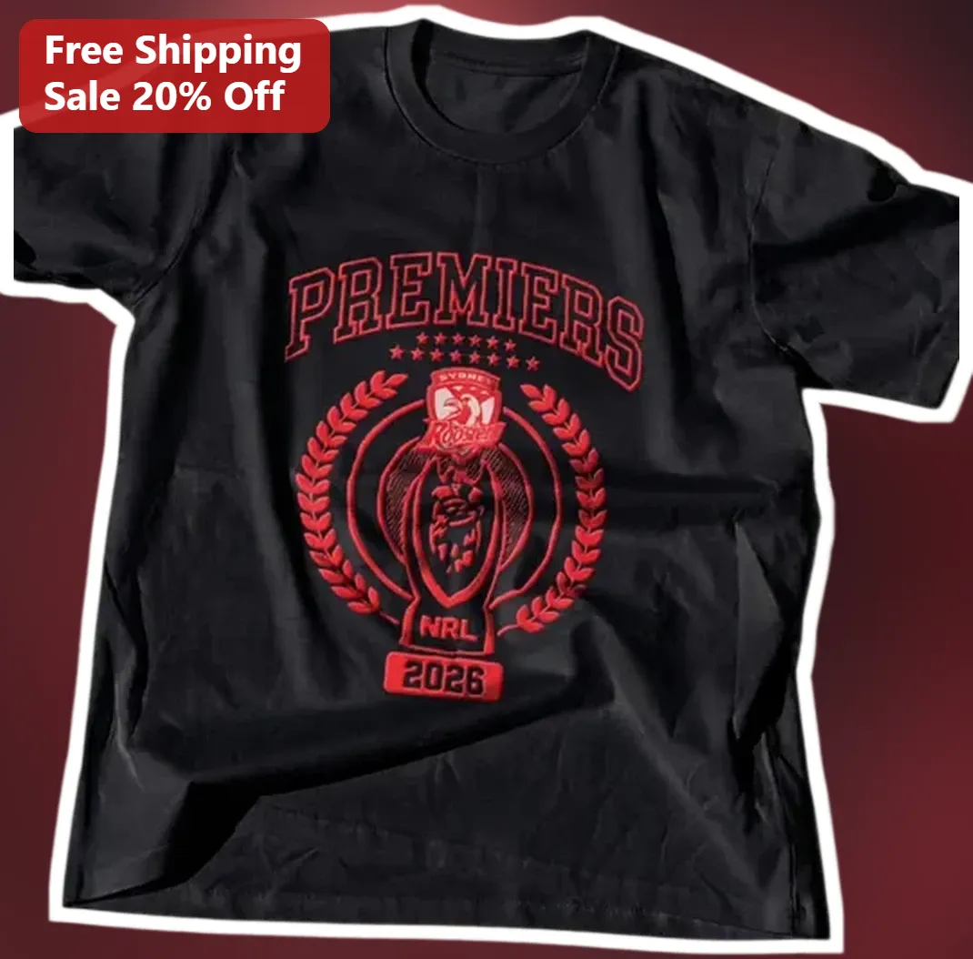 NRL Premiers 2026 Sydney Roosters Tee Rugby League Grand Final Winners Fan Apparel available at our Los Angeles warehouse