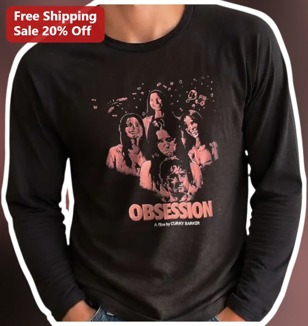 Obsession A Film By Curry Barker Long Sleeve Shirt Vintage Horror Movie Merch available at our Los Angeles warehouse