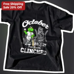 October Clinched Tee Baseball Postseason Celebration Shirt Kermit The Frog White Sox Style Gift available at our Los Angeles warehouse