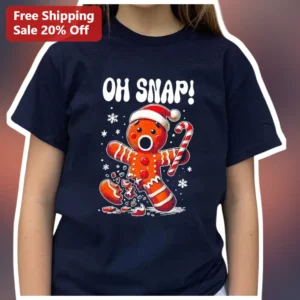 OH SNAP! Gingerbread Man Funny Christmas Tee Holiday...