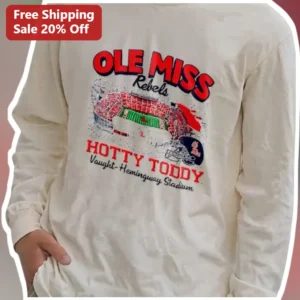 OLE MISS Rebels Hotty Toddy Vaught-Hemingway Stadium Vintage Long Sleeve Tee available at our Los Angeles warehouse
