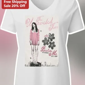 Olivia Rodrigo The Unraveled Tour Tee Vintage Concert Poster Graphic T-Shirt for Pop Music Fans available at our Los Angeles warehouse