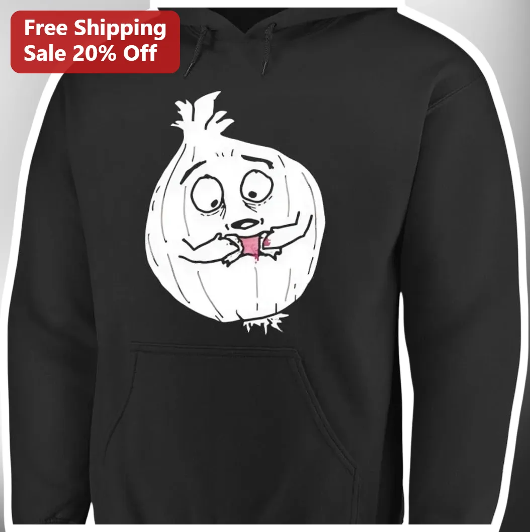 Onion Crying Meme Hoodie Funny Emotional Onion Sweatshirt for Chefs and Cooks available at our Los Angeles warehouse