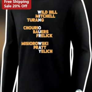 Orange and White Typography Long Sleeve Tee Custom Name Sports Roster Shirt available at our Los Angeles warehouse