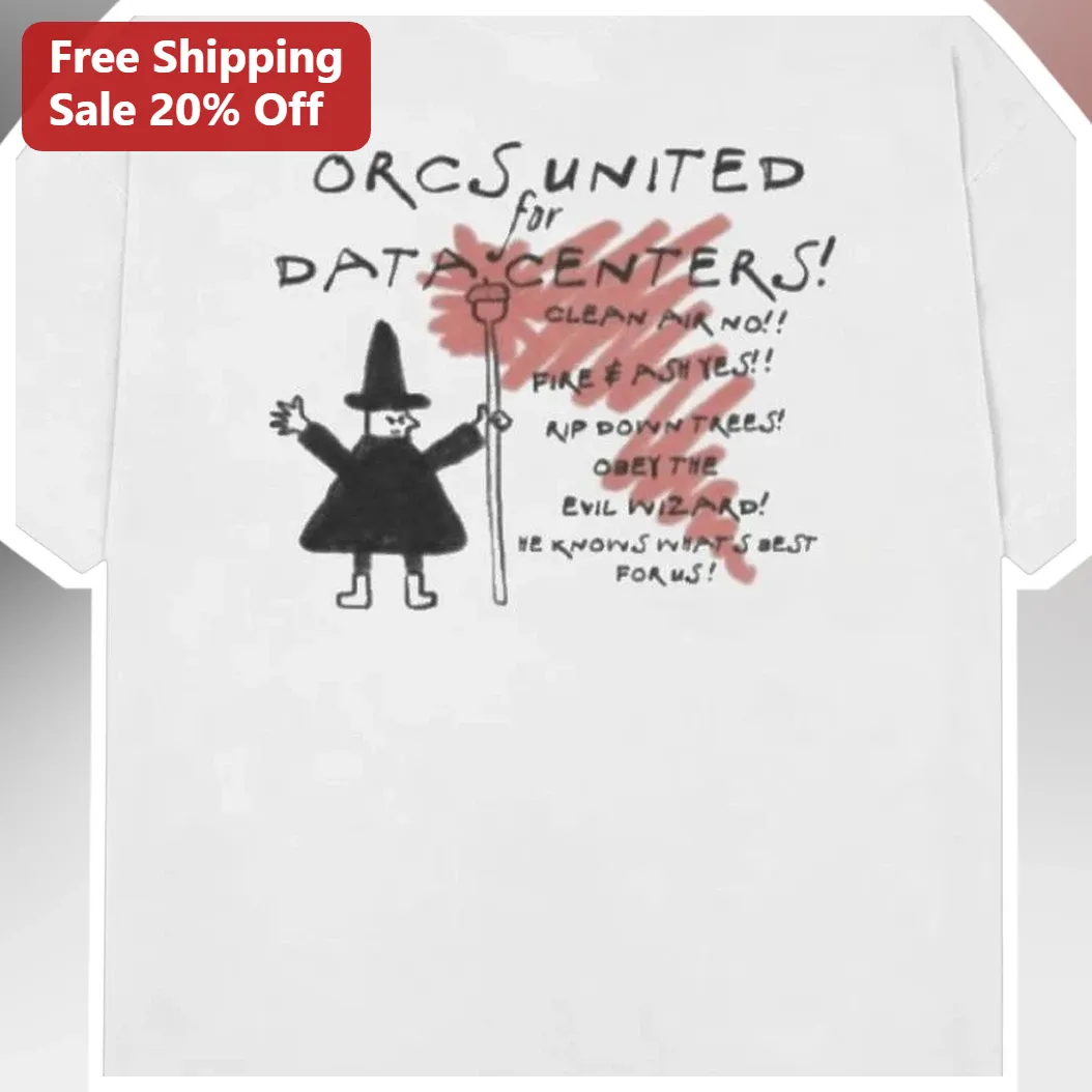 Orcs United for Data Centers Long Sleeve Tee Funny Evil Wiza — Los Angeles Orcs United for Data Centers Long Sleeve Tee Funny Evil Wizard Fantasy Tech Humor Shirt available at our Los Angeles warehouse