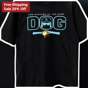 Our Brother of the Bump Dog Tee Funny New Puppy Sibling Gift Baseball Dad Shirt available at our Los Angeles warehouse