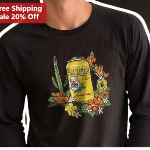PACIFICO Long Sleeve Tee Vintage Mexican Beer Graphic Shirt Baja Surf Culture Gift for Men available at our Los Angeles warehouse