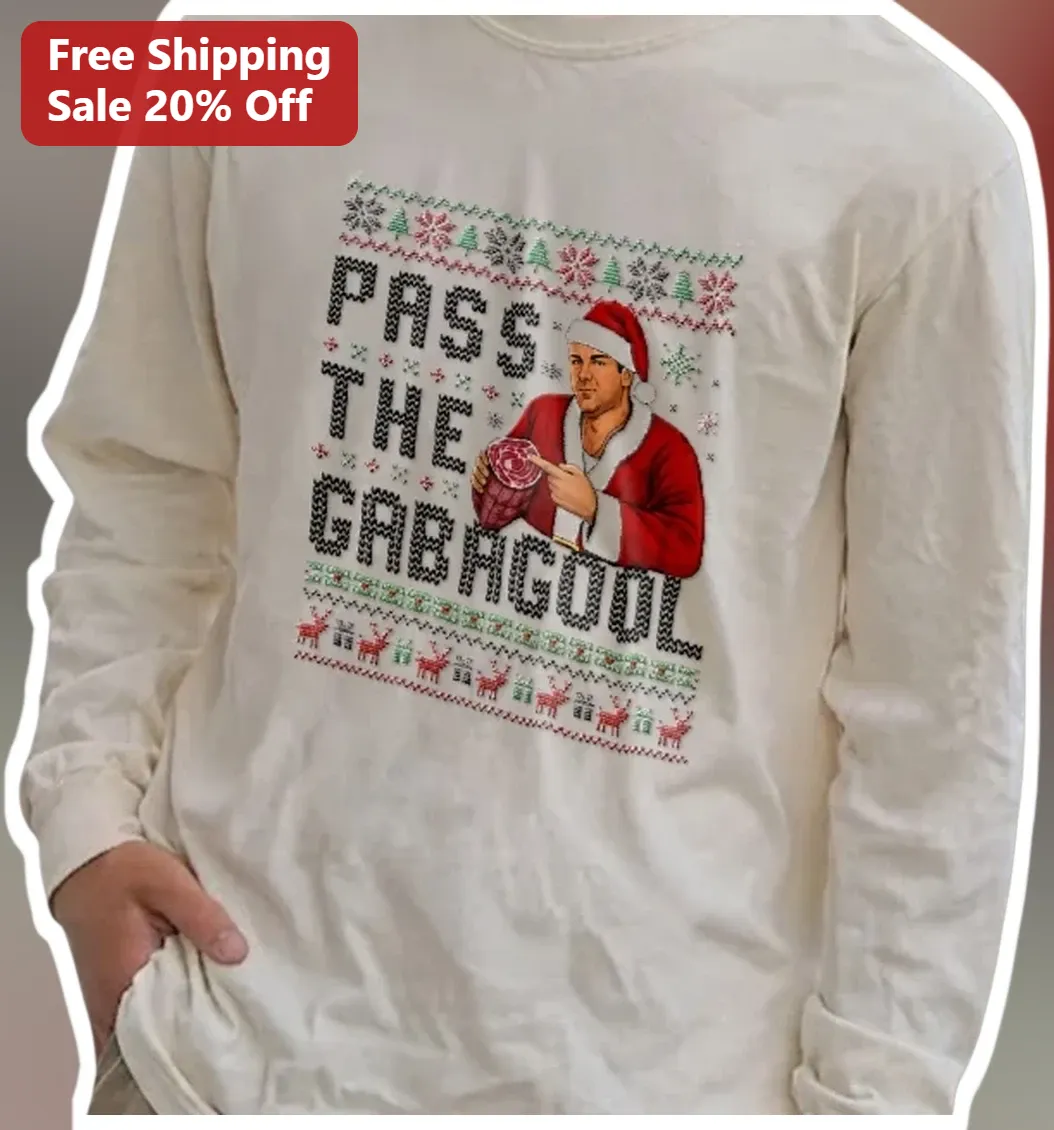 Pass The Gabagool Long Sleeve Tee Funny Sopranos Paulie Waln — Los Angeles Pass The Gabagool Long Sleeve Tee Funny Sopranos Paulie Walnuts Christmas Sweater Shirt available at our Los Angeles warehouse