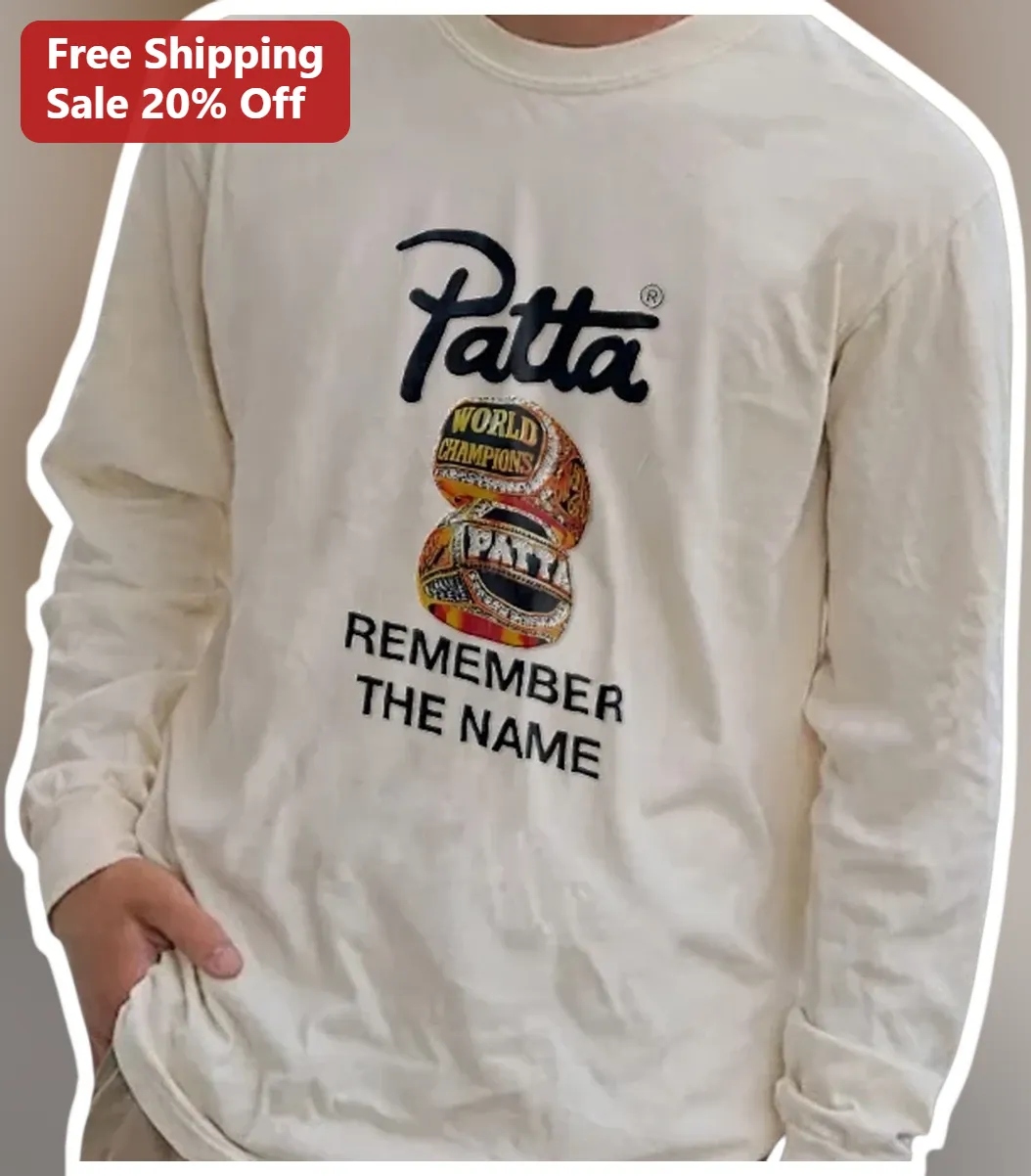 Patta Remember The Name Long Sleeve Tee Streetwear Urban Cotton Top available at our Los Angeles warehouse