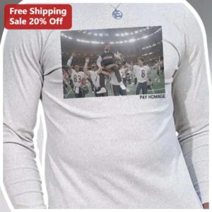 Pay Homage Football Celebration Vintage Graphic Tee Men Sports Tribute Shirt available at our Los Angeles warehouse