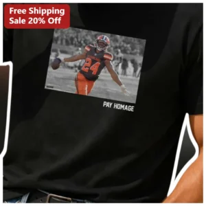Pay Homage Jarvis Landry Cleveland Browns Catch Graphic Tee for NFL Fans available at our Los Angeles warehouse