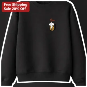 Personalized Beer Mug Sweatshirt Custom Name Crewneck Gift for Men Dad available at our Los Angeles warehouse