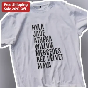 Personalized Name List Tee Custom Group Shirt for Teams Sororities Friends available at our Los Angeles warehouse