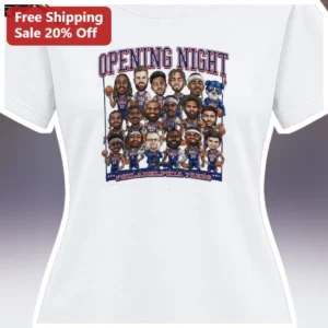 Philadelphia 76ers Opening Night Basketball Team Caricature Tee available at our Los Angeles warehouse