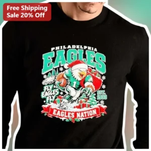 Philadelphia Eagles Fly Eagles Fly Christmas Long Sleeve...