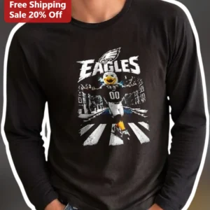 Philadelphia Eagles J.J. Bird Abbey Road Parody Long Sleeve Tee NFL Fan Gift available at our Los Angeles warehouse