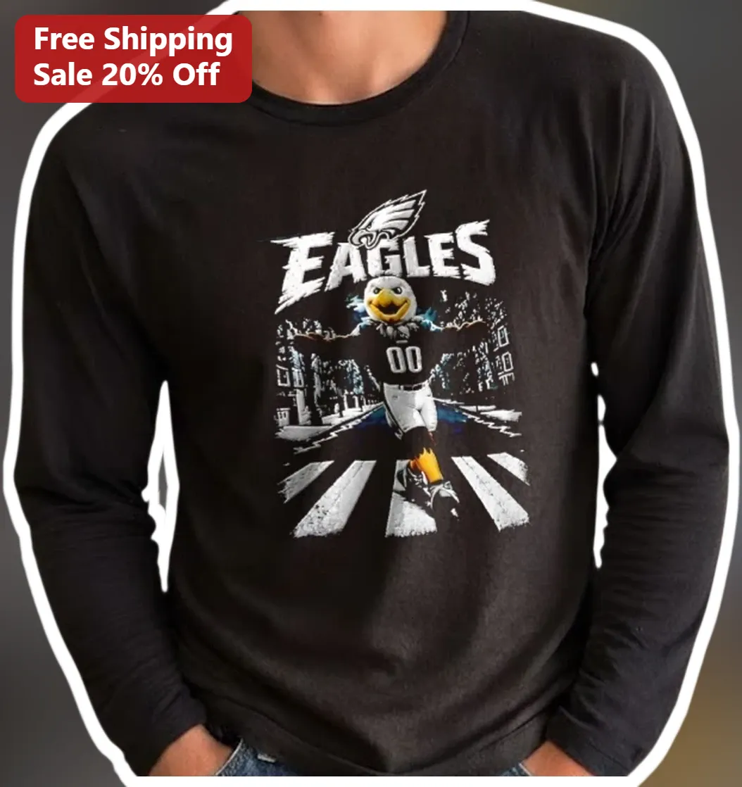 Philadelphia Eagles J.J. Bird Abbey Road Parody Long Sleeve Tee NFL Fan Gift available at our Los Angeles warehouse