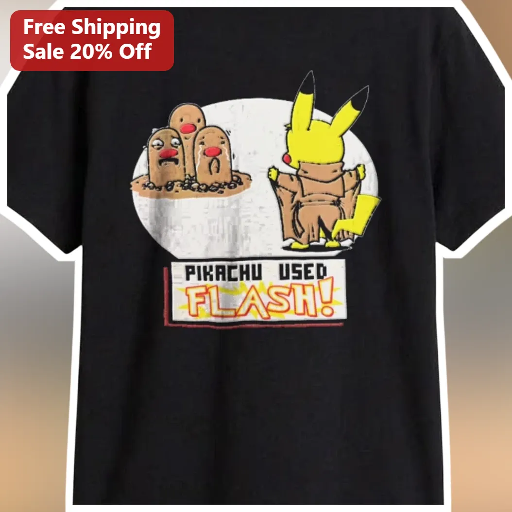 Pikachu Used Flash Graphic Tee Retro Pokemon Gaming Shirt fo — Los Angeles Pikachu Used Flash Graphic Tee Retro Pokemon Gaming Shirt for Men Boys Kids available at our Los Angeles warehouse