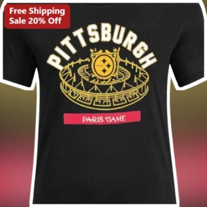 Paris Game Vintage Steelers NFL Fan Graphic Tee available at our Los Angeles warehouse