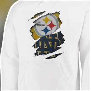 Steelers Hoodie Distressed Logo Pullover NFL Fan Gear available at our Los Angeles warehouse