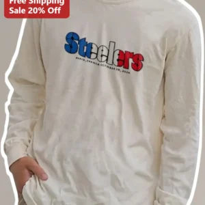 Steelers Long Sleeve Tee Vintage Paris Game Day Fan Gear available at our Los Angeles warehouse