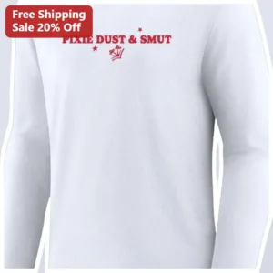 Pixie Dust and Smut Long Sleeve Tee for Book Lovers Romantasy Merch Gift available at our Los Angeles warehouse