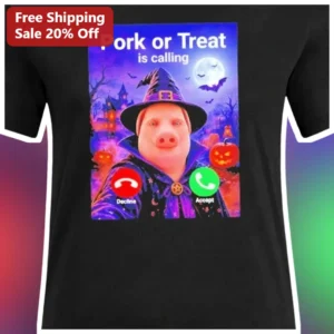 Pork or Treat is Calling Funny Halloween Pig...