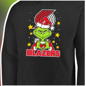 Portland Trail Blazers Grinch Christmas Hoodie NBA Fan Holiday Gift available at our Los Angeles warehouse