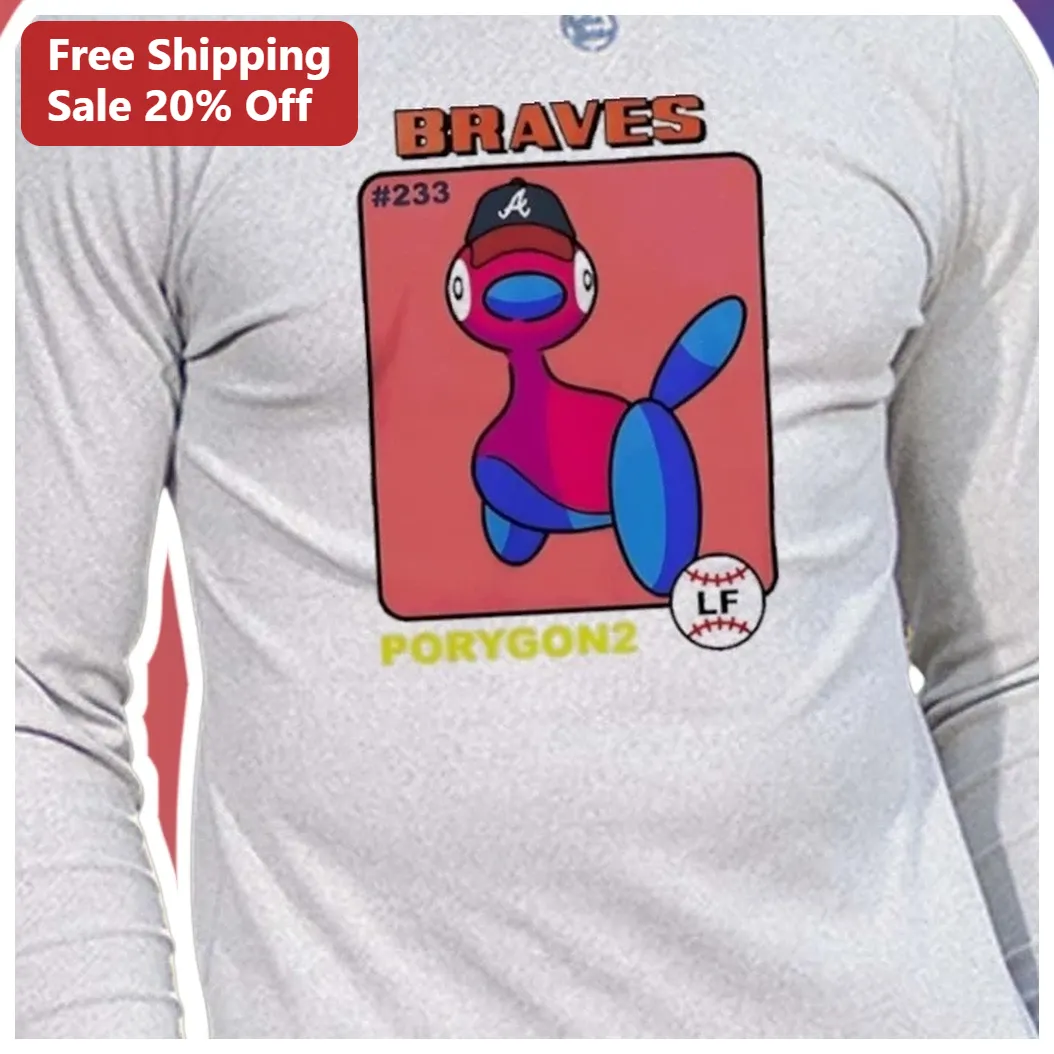 Braves Long Sleeve Shirt Atlanta Baseball Pokemon Gamer Gift available at our Los Angeles warehouse