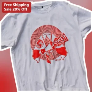 Power To The People Graphic Tee Peace Love Justice Music Festival Slogan Shirt For Activists available at our Los Angeles warehouse