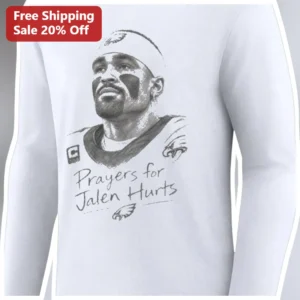 Prayers for Jalen Hurts Long Sleeve Shirt Philadelphia Eagles Fan Gift available at our Los Angeles warehouse