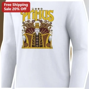 Primus Long Sleeve Tee Medieval King Tarot Art Heavy Metal Band Merch available at our Los Angeles warehouse