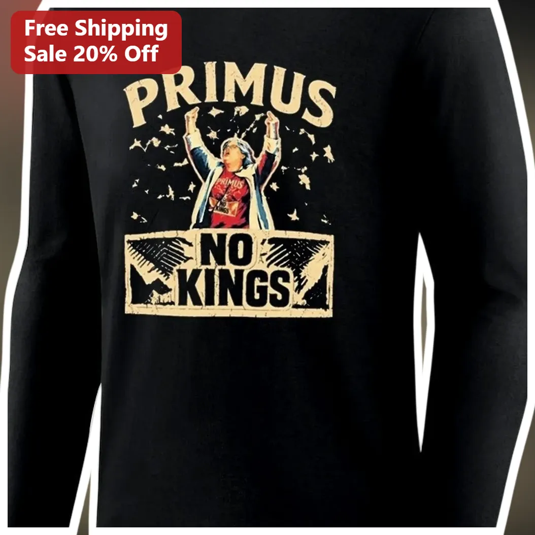 PRIMUS NO KINGS Vintage Distressed Graphic Tee Alternative R — Los Angeles PRIMUS NO KINGS Vintage Distressed Graphic Tee Alternative Rock Band Merch available at our Los Angeles warehouse