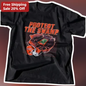 Protect The Swamp Florida Gators Fan Tee Vintage College Football Graphic Shirt available at our Los Angeles warehouse