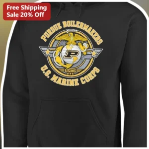 Purdue Boilermakers US Marine Corps Vintage Distressed Hoodie available at our Los Angeles warehouse