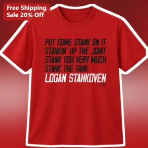 Put Some Stank On It Funny Slogan Tee Personalized Custom Name Gift for Men Women available at our Los Angeles warehouse