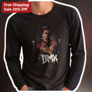R.I.P DMX Long Sleeve Tee Hip Hop Memorial Tribute Apparel for Men available at our Los Angeles warehouse