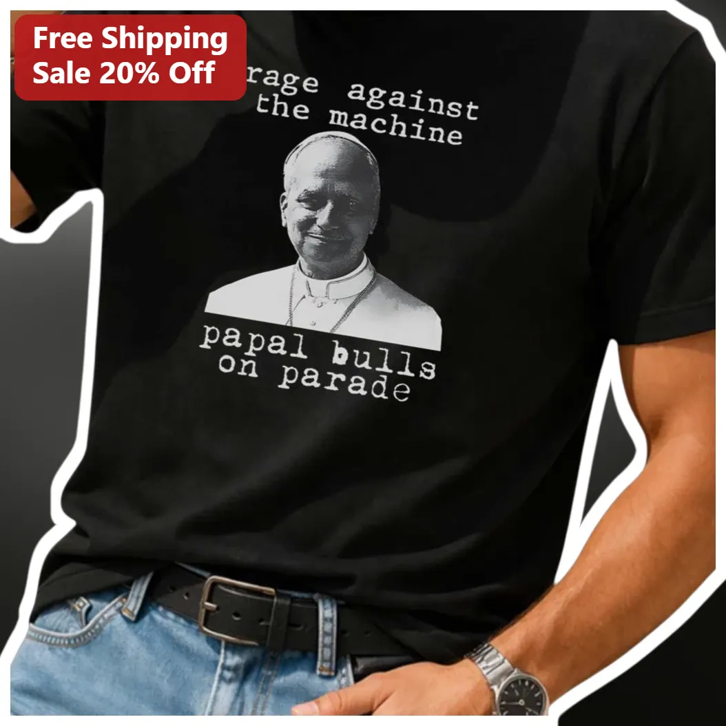 Rage Against The Machine Papal Bulls On Parade Pope Francis — Los Angeles Rage Against The Machine Papal Bulls On Parade Pope Francis Graphic Tee available at our Los Angeles warehouse