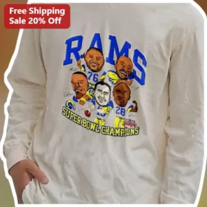 Rams Super Bowl Champions Tee Los Angeles Rams Vintage Football Graphic Shirt Fan Gear Gift available at our Los Angeles warehouse