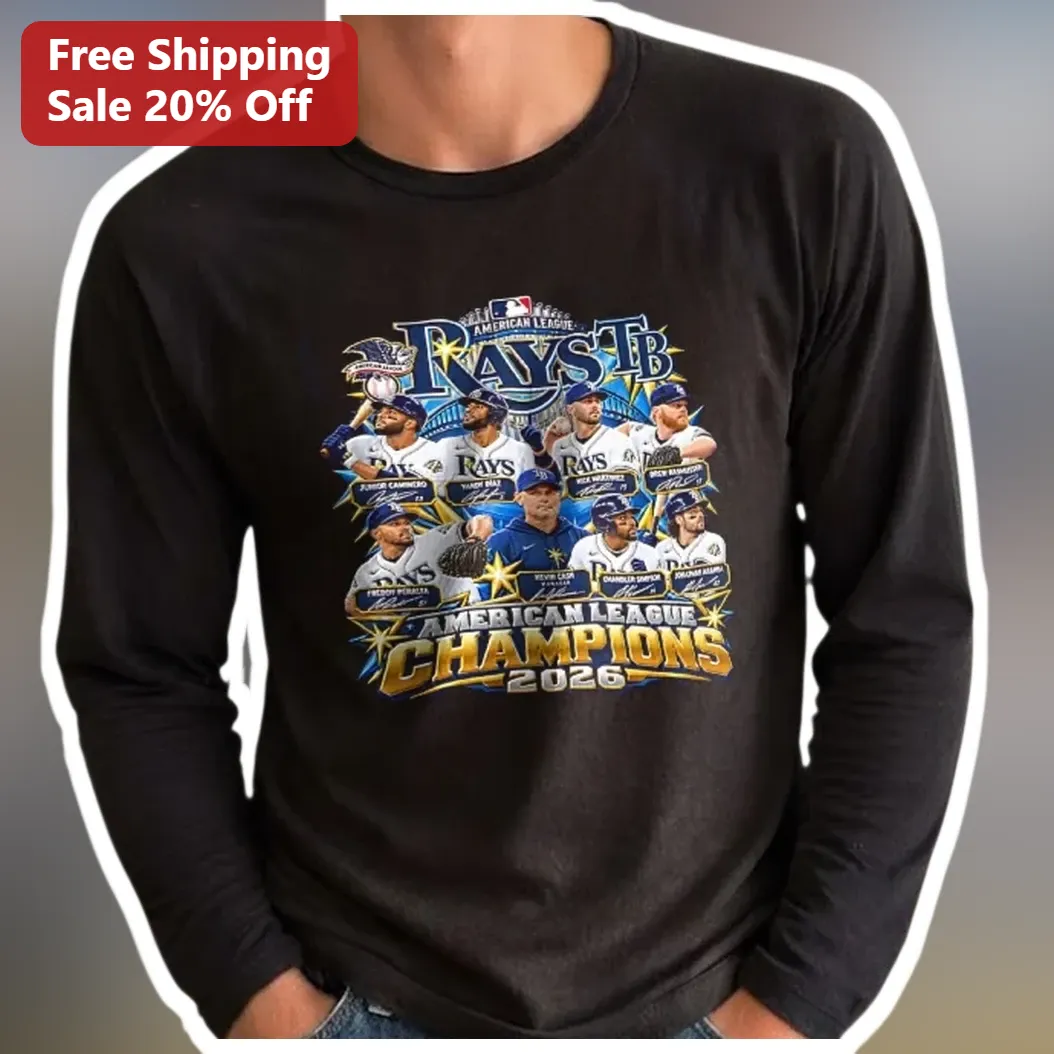 Rays American League Champions 2026 Long Sleeve Tee Tampa Ba — Los Angeles Rays American League Champions 2026 Long Sleeve Tee Tampa Bay Baseball Fan Gift available at our Los Angeles warehouse