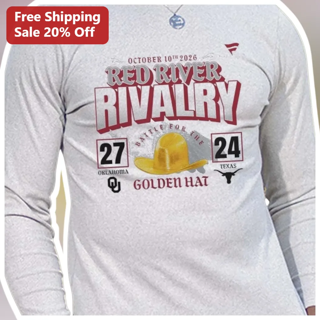 Red River Rivalry Battle For The Golden Hat Long Sleeve Shir — Los Angeles Red River Rivalry Battle For The Golden Hat Long Sleeve Shirt College Football Fan Gift available at our Los Angeles warehouse