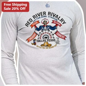 Red River Rivalry Cotton Bowl Stadium Texas Longhorns Oklahoma Sooners Battle For The Golden Hat Vin available at our Los Angeles warehouse