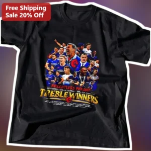 Relentless Pursuit Treble Winners Chelsea FC Enzo Maresca Graphic Tee available at our Los Angeles warehouse