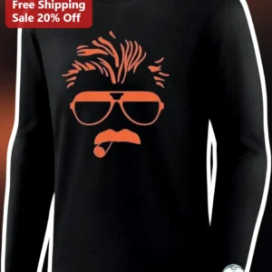 Retro Cool Guy Face Long Sleeve Tee Men Vintage Minimalist Meme Shirt Funny Dad Gift available at our Los Angeles warehouse