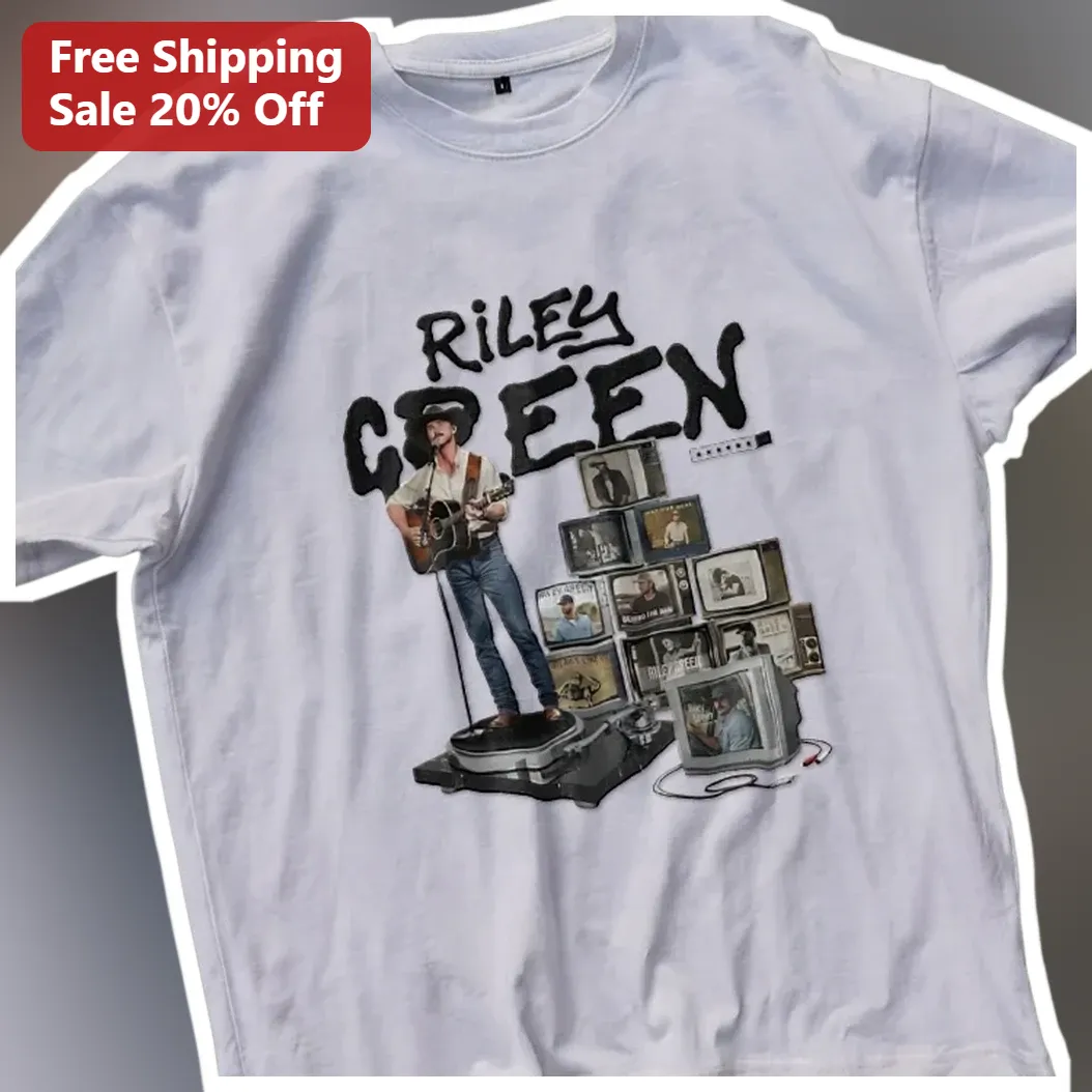 Riley Green Cowboy Guitar Graphic Tee Country Music Merch Sh — Los Angeles Riley Green Cowboy Guitar Graphic Tee Country Music Merch Shirt available at our Los Angeles warehouse