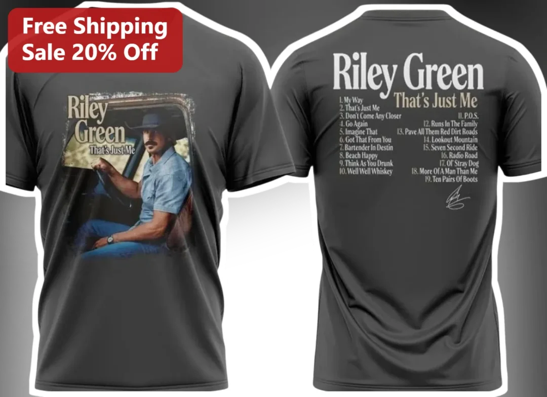 Riley Green That's Just Me Country Music Fan Tee Vintage Con — Los Angeles Riley Green That's Just Me Country Music Fan Tee Vintage Concert Merch Graphic Shirt available at our Los Angeles warehouse