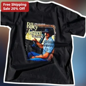Riley Green That's Just Me Tee Country Music Fan Gift Black Graphic Shirt available at our Los Angeles warehouse